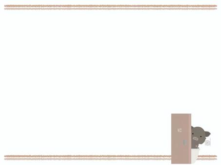 トイレ_猪 トイレ,イノシシ,動物,かわいい,使用中,フレームのイラスト素材