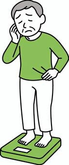 高齢者の体重減少 高齢者,介護,フレイル,老人,体重,減少,食欲不振,痩せる,シニア,ヘルパーのイラスト素材