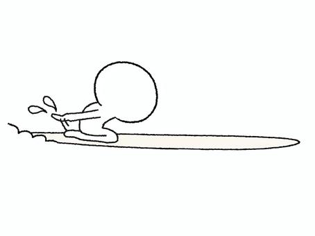Illustration, surfing, silhouette, seiza, 