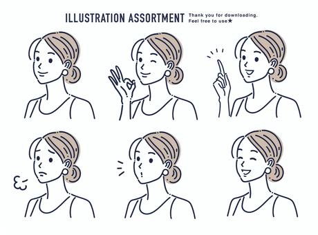 Female illustration set JPG/PNG/AI, JPG, PNG and AI Female illustration set JPG/PNG/AI, , JPG, PNG and AI