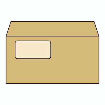 茶色の窓付き封筒01 ビジネス,封筒,茶色,封入,入れ物,手紙,書類,便箋,封書,郵送のイラスト素材