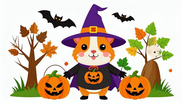 ハロウインコスプレをした可愛いモルモット