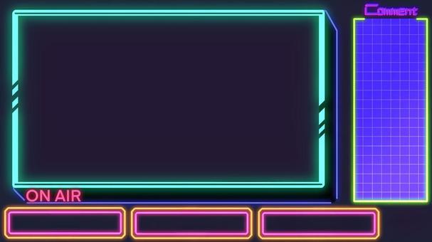 オーバーレイ/ヴェイパーウェイブ 配信,背景,テンプレート,放送,ユーチューバー,twitch,youtube,ゲーム実況,ライブストリーム,かわいいのイラスト素材