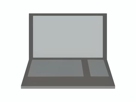 開いているノートパソコン ノートパソコン,pc,機械,コンピューター,it,画面,グレー,黒,モノトーン,仕事のイラスト素材