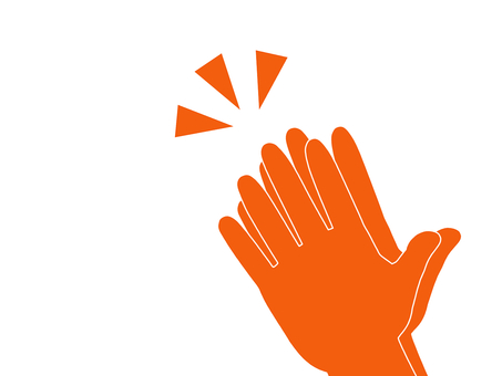 拍手 両手,手,人体,拍手,音,シルエットのイラスト素材