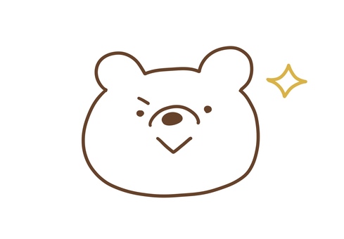 ドヤ顔で誇らしげな手描きのクマ クマ,手書き,可愛い,ゆるい,ドヤ顔,嬉しい,キラキラ,自慢,えっへんのイラスト素材