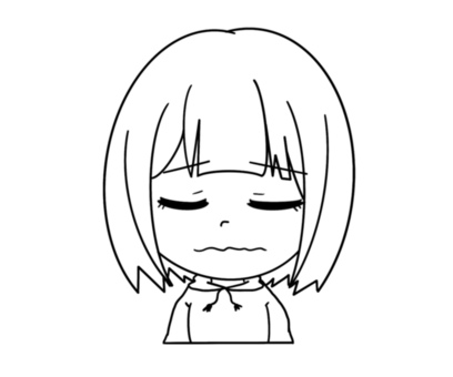 A sloppy girl (line drawing), JPG and PNG A sloppy girl (line drawing), lazy, girl, people, JPG and PNG