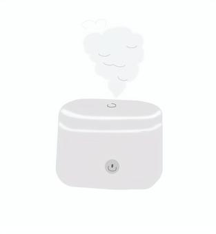 モノクロなコンパクト加湿器 加湿器,家電製品,生活,シンプル,アイコン,ベクター,コンパクト,湯気,卓上,おしゃれのイラスト素材