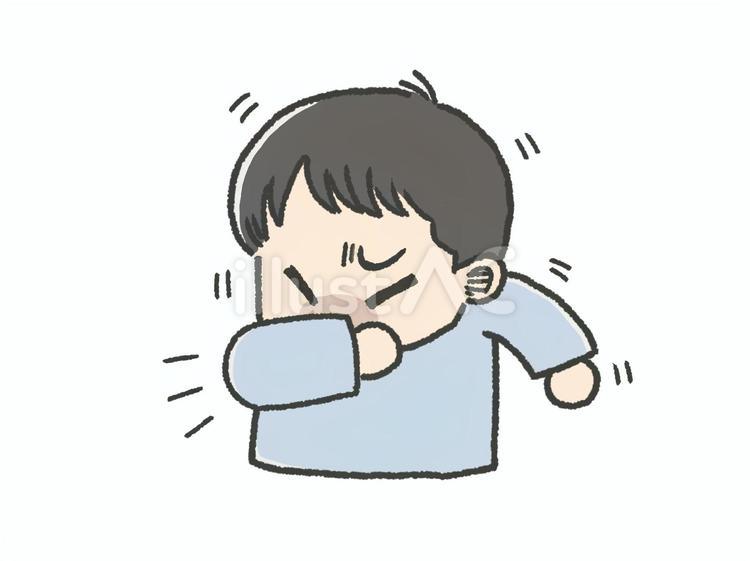 咳エチケットを守る男の子_1 咳エチケット,男の子,感染症のイラスト素材