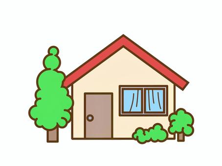住宅1 家,家屋,住居,住宅,ホーム,マイホーム,ハウス,一軒家,一戸建て,戸建てのイラスト素材