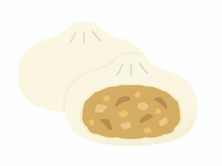 肉まんと中身 肉まん,豚まん,中華まん,中身,断面,食べ物,中華料理,冬,ホカホカ,ひき肉のイラスト素材