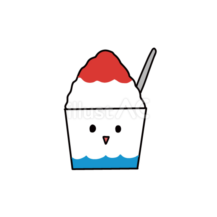 笑顔のかき氷 かき氷,夏祭り,氷のイラスト素材