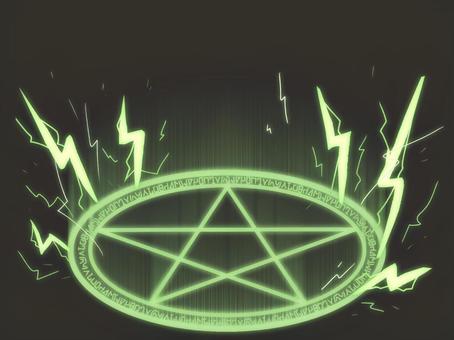 綠雷系魔法陣, JPG 綠雷系魔法陣, 魔術, 召喚, 簡單, JPG