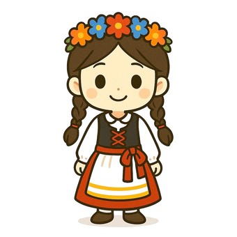 ドイツの伝統服の女の子