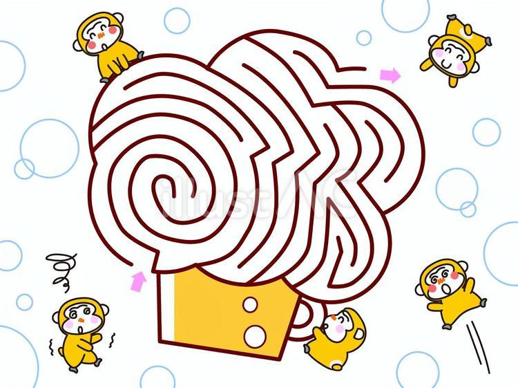 ビールの泡の迷路 迷路,ビール,泡のイラスト素材