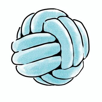 ノットクッション　水色 クッション,ノットクッション,ノット,結び目,インテリア,西海岸風,結ぶ,ひも,カリフォルニアスタイル,おしゃれのイラスト素材