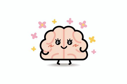 脳みそさん★女子力 脳みそ,女子,乙女,女性,目,花,脳のイラスト素材
