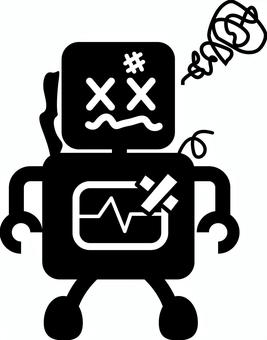 ロボットシンプル ロボット,未来,おもちゃ,デフォルメ,キャラ,故障,壊れる,シンプルのイラスト素材