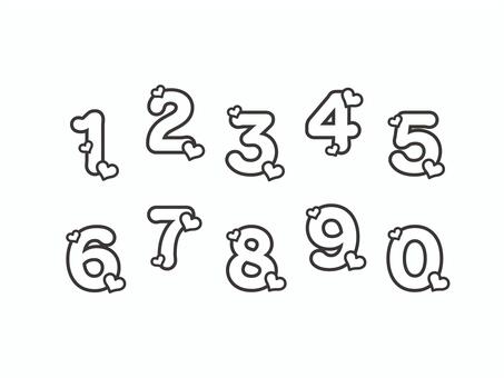 Illustration, digital, number, heart, 