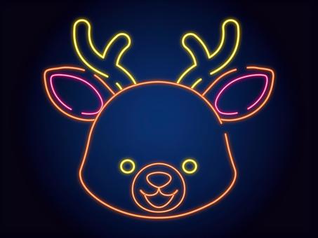 ネオントナカイ2 ネオン,シンプル,ライト,クリスマス素材,クリスマスアイテム,クリスマス,xmas,christmas,メリークリスマス,ネオンライトのイラスト素材