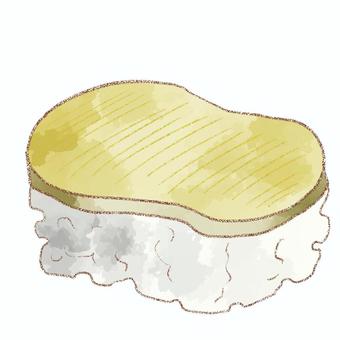 掃除スポンジ 掃除スポンジ スポンジ,掃除,掃除用具,水彩,鉛筆のイラスト素材