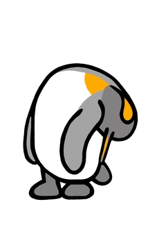 しっぽをかくキングペンギン キングペンギン,オウサマペンギン,かく,かゆい,ペンギン,毛繕い,しっぽ,尾羽,頭,首のイラスト素材