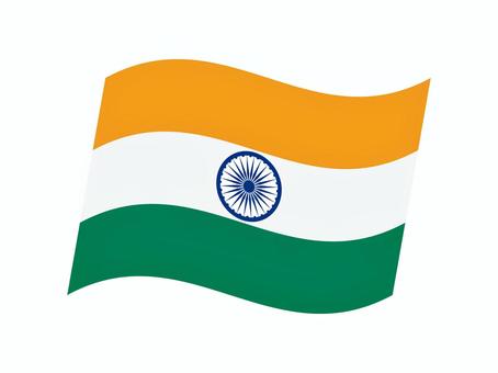 インドの国旗 インド,アショーカチャクラ,国旗,旗,なびく,はためく,ベクター,斜め,シアー,イラストのイラスト素材