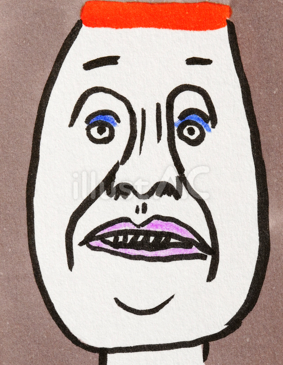 面長顔の人物 人物,顔,面長のイラスト素材