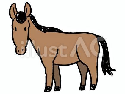 手書き風の馬のイラスト