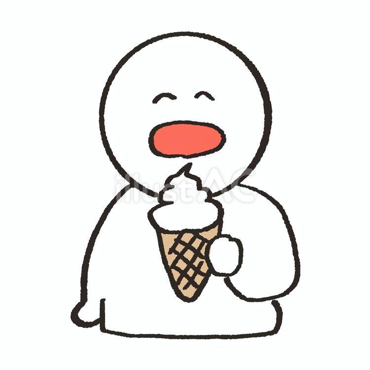 ソフトクリームを食べる人 ソフトクリーム,アイスクリーム,アイスのイラスト素材