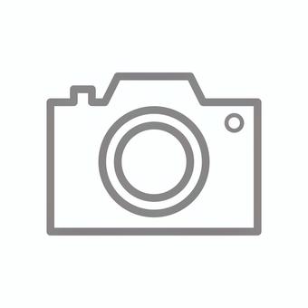 カメラマーク（枠・グレー） カメラ,アイコン,カメラマーク,写真,撮影,デジカメ,グレー,シンプル,線画,枠のイラスト素材
