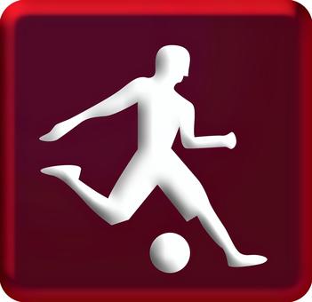 サッカーピクトグラム　 スポーツ,競技,種目,サッカー,シルエット,人物,ピクトグラム,赤のイラスト素材