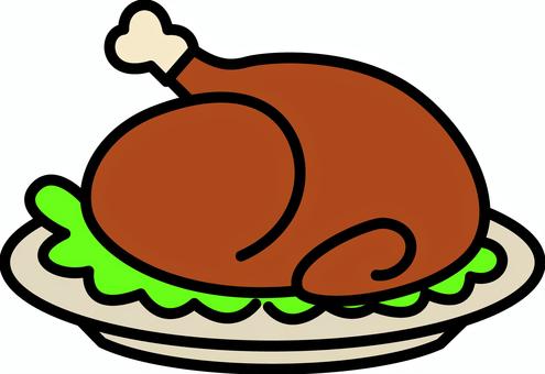 ベージュの皿のローストチキンです。 ベージュの皿のローストチキンです。 ローストチキン,シンプル,丸焼き,クリスマス,ディナー,料理,肉,パーティー,洋食,チキンのイラスト素材