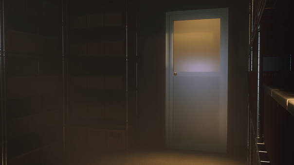 夕方の暗い倉庫の出入り口 倉庫,荷物,倉庫作業,段ボール,仕事,在庫,山積み,室内,物置,保管庫のイラスト素材