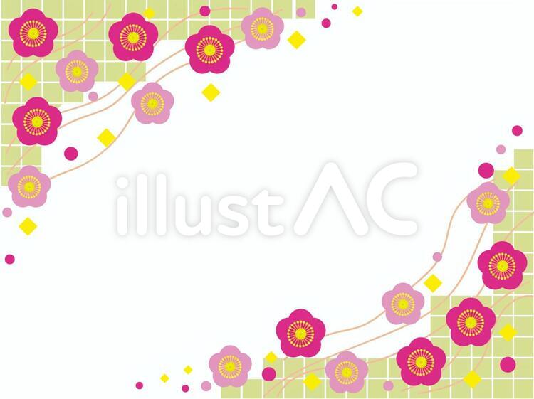 梅の花のフレーム 梅,梅の花,飾りのイラスト素材