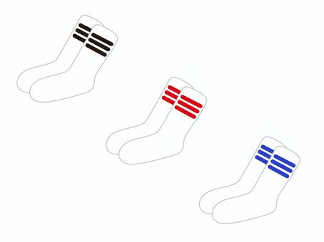３本線の靴下、セット 靴下,ソックス,３本線,足,スポーツ,衣類,履き物,防寒,セット,イラストのイラスト素材