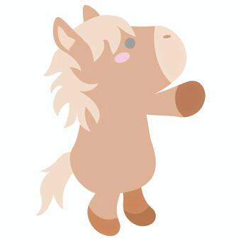 横向きで手を伸ばして立っている馬（線無） 馬,横向き,立つ,手を伸ばす,全身,動物,動物園,牧場,イラスト,可愛いのイラスト素材