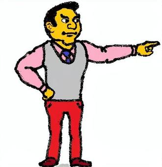 指示する男 男性,指示,偉い,指差す,あれのイラスト素材