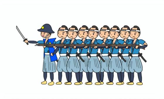 戊辰戦争の旧幕府軍 藩士,武士,侍,旧幕府軍,徳川幕府,江戸幕府,奥羽越列藩同盟,会津藩,庄内藩,明治維新のイラスト素材