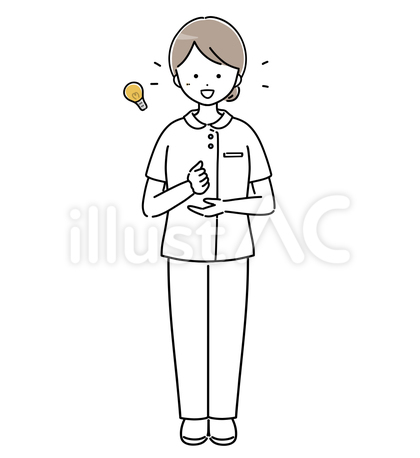 ひらめいている若い女性看護師