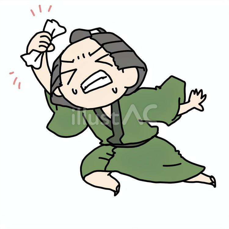 苦悶して掴む町民 町民,男性,苦悶のイラスト素材