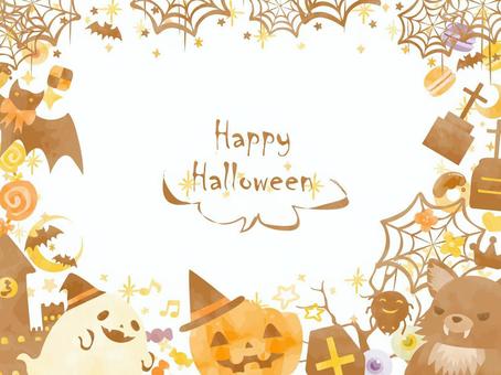 cute hand drawn halloween frame, , JPG, PNG and AI