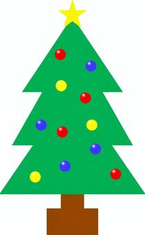 クリスマスツリー　シンプル　飾り クリスマスツリー,クリスマス,飾りなし,もみの木,木,植物,星,飾り,イルミネーション,冬のイラスト素材