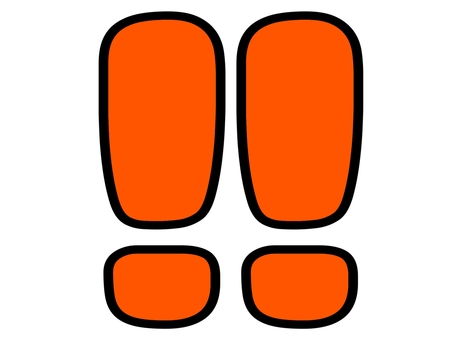 びっくりマーク　２つ　オレンジ びっくりマーク,オレンジ,エクスクラメーションマーク,感嘆符,ビックリ,驚き,衝撃,ショック,気づき,発見のイラスト素材