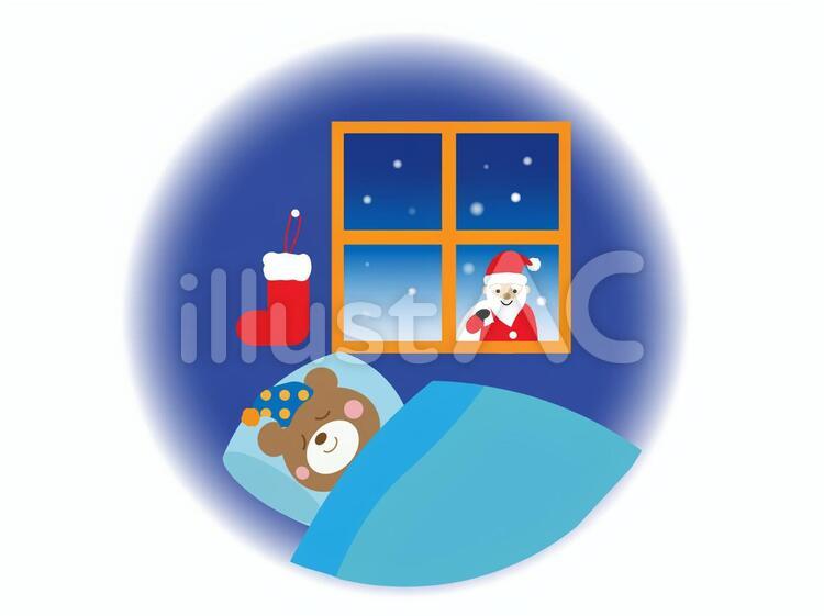 くまさんのクリスマス くま,クリスマス,靴下のイラスト素材