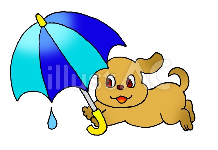 傘と犬 傘,犬,雨のイラスト素材