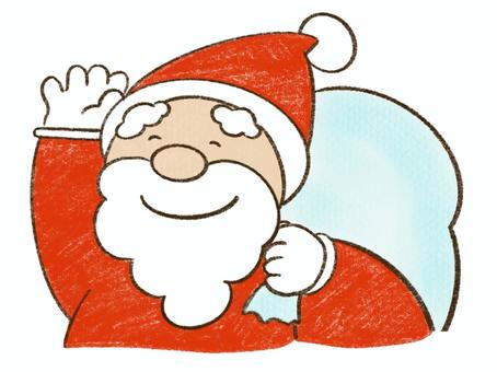 プレゼント袋を担ぐサンタクロース サンタクロース,サンタ,サンタさん,クリスマス,イベント,12月,冬,プレゼント,プレゼント袋,笑顔のイラスト素材