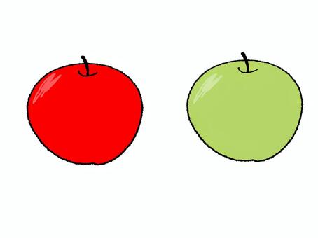 りんご りんご,果実,食べ物,pop調,手描き,挿絵,ワンポイント,素材,商用可,無料のイラスト素材