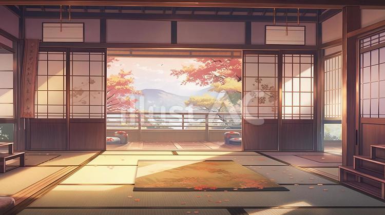 和風の部屋の風景 風景,和風,部屋のイラスト素材