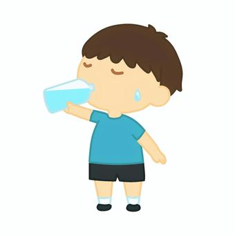 ペットボトルの水を飲む男の子 水を飲む,水,男の子,熱中症対策,幼児,子供,脱水予防,水分補給,夏,ペットボトルのイラスト素材